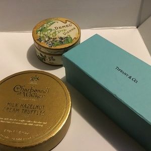 Tiffany & Co Box, Demel Vienna Candied Violet box, and Truffle box